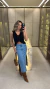 818 - Saia Midi Jeans | 2 Fendas Laterais (034) - comprar online