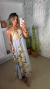 1088 - Vestido Estampado | Detalhe Chocker Dourada - comprar online