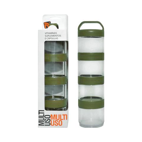 Porta Cápsulas Prottector 4 Compartimentos Verde Escuro