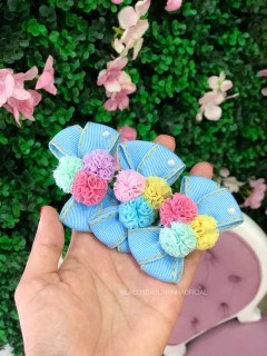 Laço Jeans Pompom - comprar online