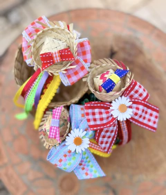 Tiara Xadrez Junina Margarida - Laços da Clarinha