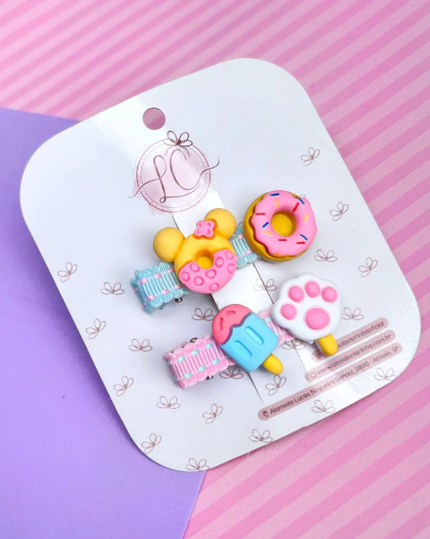 Hair Clip Minnie Donuts