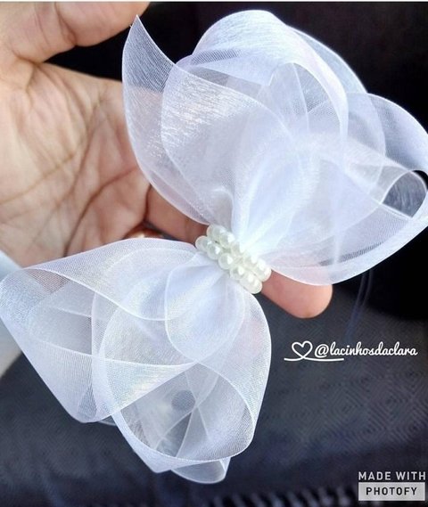 Organza duplo com pérolas