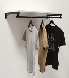 Perchero pared con estante 1mt x 0.30 (con 2 mensulas)