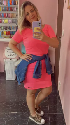 VESTIDO CANELADO ( REF -71101) - JC FITAS