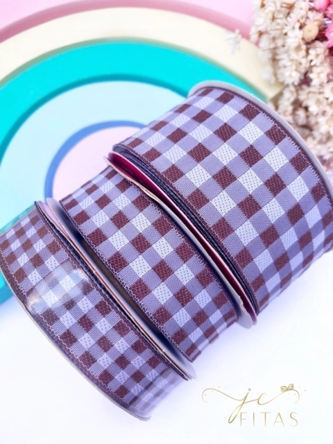 FITA XADREZ PROGRESSO MARROM ( 10 METROS)