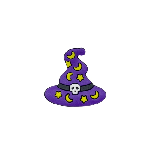 APLIQUE EMBORRACHADO CHAPÉU BRUXA ROXO (2 UNIDADES)