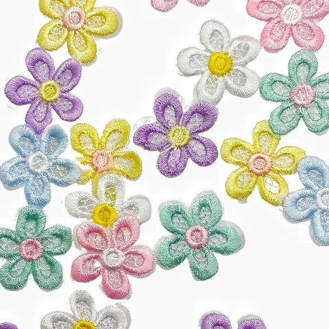 FLOR BORDADA 3 CM ( 1 UNIDADE)
