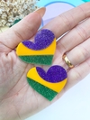 CORAÇÃO EM ACRÍLICO BANDEIRA DO BRASIL 4 CM ( 1 UNIDADE)