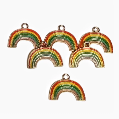 PINGENTE METAL ARCO-ÍRIS COR FORTE 2,4 CM ( 2 UNIDADES)