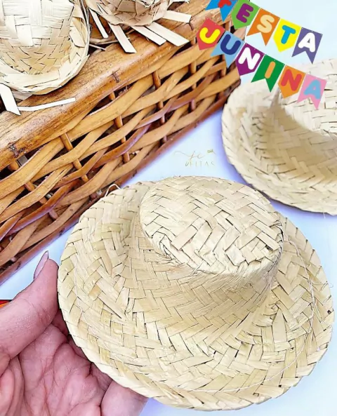 CHAPÉU BONECA PALHA 13 CM ( 1 UNIDADE)