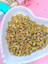 RONDELA DE STRASS 6 MM DOURADA (20 UNIDADES)