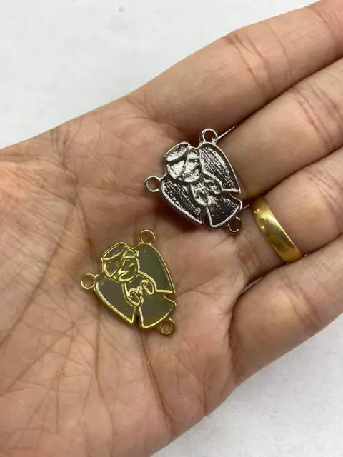 PINGENTE TERÇO ANJINHO METAL 2 X 2,3 CM ( 1 UNIDADE)