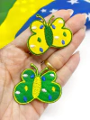 APLIQUES PATCHES BORBOLETA COERES DO BRASIL 4,5 CM ( 1 UNIDADE )