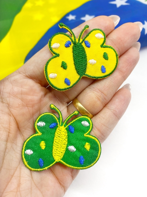 APLIQUES PATCHES BORBOLETA COERES DO BRASIL 4,5 CM ( 1 UNIDADE )