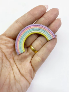APLIQUES PATCHES ARCO ÍRIS CORES CANDIES- 5,5 CM ( 1 UNIDADE )