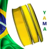 FITA PESPONTADA YAMA AMARELA PESPONTO VERDE ( 1 METROS)