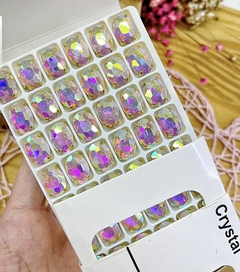 CHATON OVAL DE VIDRO BOREAL ( 5 UNIDADE) - comprar online