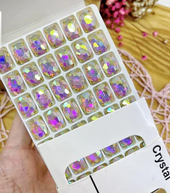 CHATON OVAL DE VIDRO BOREAL ( 5 UNIDADE) - comprar online