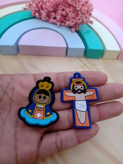 2 APLIQUES EMBORRACHADOS RELIGIOSOS ( 1 PAR)