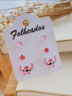 CARTELA BRINCO STITCH FOLHADO A OURO ( 1 UNIDADE) - loja online