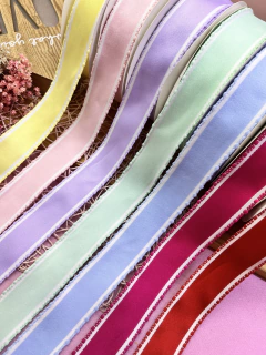 FITA TECIDO ESPECIAL COM BORDA POMPOM IMPORTADA 38 MM( 1 METRO )