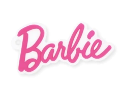 APLIQUE EMBORRACHADO NOME BARBIE 5,5 CM,COM FURO (1 UNIDADES)