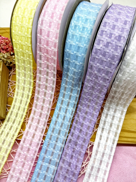 FITA ORGANZA TRAMA TRANÇADA 38 MM ( 1 METRO ) - comprar online