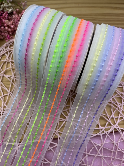 FITA ORGANZA LISTRAS PRINCESS 38 MM ( 1 METRO )