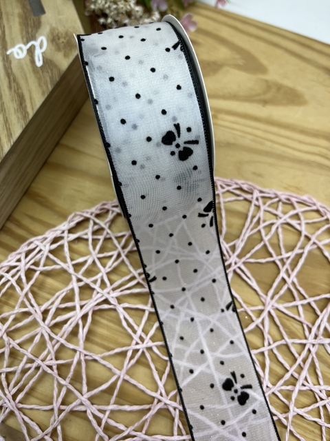 FITA ORGANZA POÁ COM LACINHO 38 MM ( 1 METRO) - comprar online