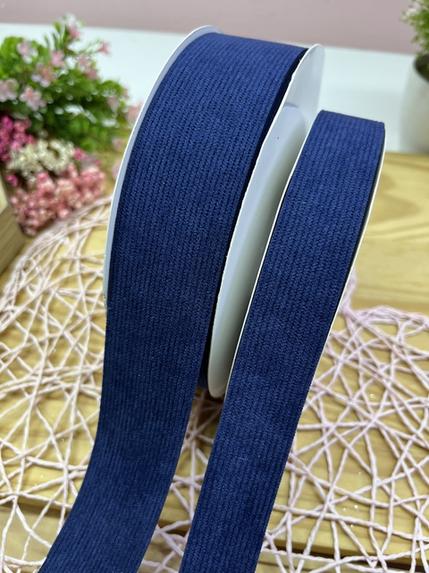 FITA VELUDO COTELE / CETIM AZUL MARINHO ( 1 METRO ) - comprar online