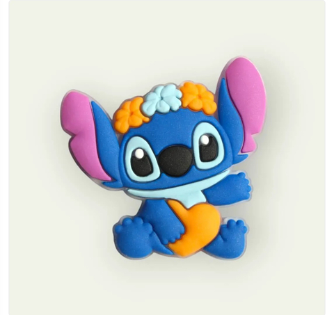 APLIQUE EMBORRACHADO STITCH / CORAÇÃO LARANJA (1 UNIDADES) - comprar online
