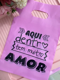 SACOLA PLÁSTICA FRASES 20 X 30 ( 10 UNIDADES )