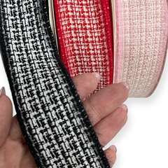 FITA TWEED BORDA PELINHO IMPORTADA 38 MM ( 1 METRO ) na internet