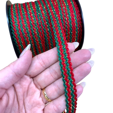PASSAMANARIA ONDULADA CORES DE NATAL 1,5 CM ( 2 METROS) - comprar online