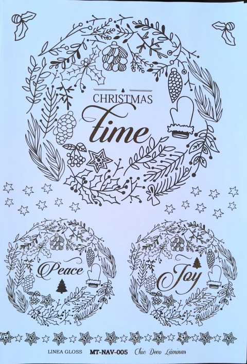 Lamina de Decoupage Metalizada Dorada NAV 005