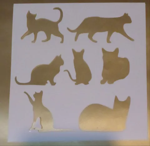 Stencil GATITOS 15X15 cm
