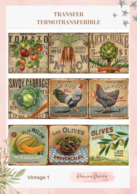 Lamina Termotransferible Vintage 1 - Romina Guerra - comprar online