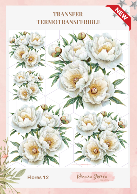 Lamina Termotransferible Flores 12 - Romina Guerra - comprar online