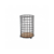Cubiertero de alambre negro cuadros con base bamboo C5644 Decormesa