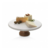 PLATO POSA TORTA ELEVADO MARMOL Y ACACIA Ø 24 X 12 H AXEN