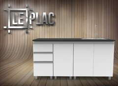 Bajo Mesada 1.60 M Perfil Tirador J Aluminio Melamina en internet