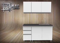 bajo mesada + Alacena 1.40 melamina LePlac