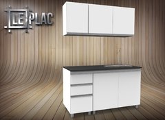 bajo mesada + Alacena 1.40 melamina LePlac