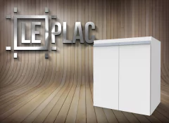 Bajo Mesada Modulo 60 Cm 2 Puertas  Perfil Tirador J Aluminio Melamina LePlac