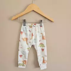 PANTALON DE ALGODON DINOSAURIOS BLANCO