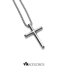 Colar Cruz Silver Corrente Aço Inox 316L - VR Acessórios | Loja online de Acessórios Masculinos
