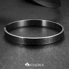 Bracelete Romano Premium Black em Aço Inoxidável - loja online