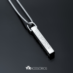 Colar Pai Nosso Silver Corrente Aço Inox 316L