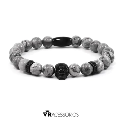 Pulseira Skull Gray Inox